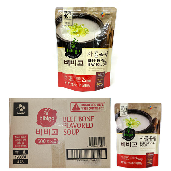 CJFoods 비비고 Beef Bone Flavored Soup 500g x 6 ajufood